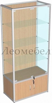 ВА-351-Д Витрина из профиля ЗАДНЯЯ СТЕНКА ДСП С НАКОПИТЕЛЕМ цвет Дуб сонома